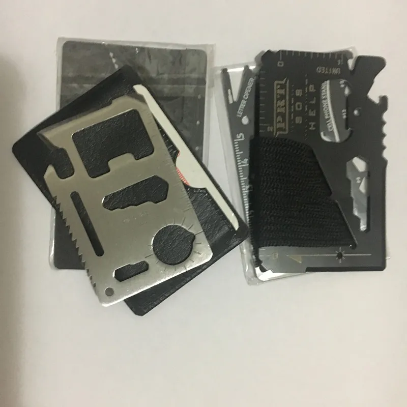 

100 PCS/lot Multi-function Multi purpose Credit Card Tool Saber Swiss Can Bottle Opener Knife Screwdriver Outdoor EDC Camping