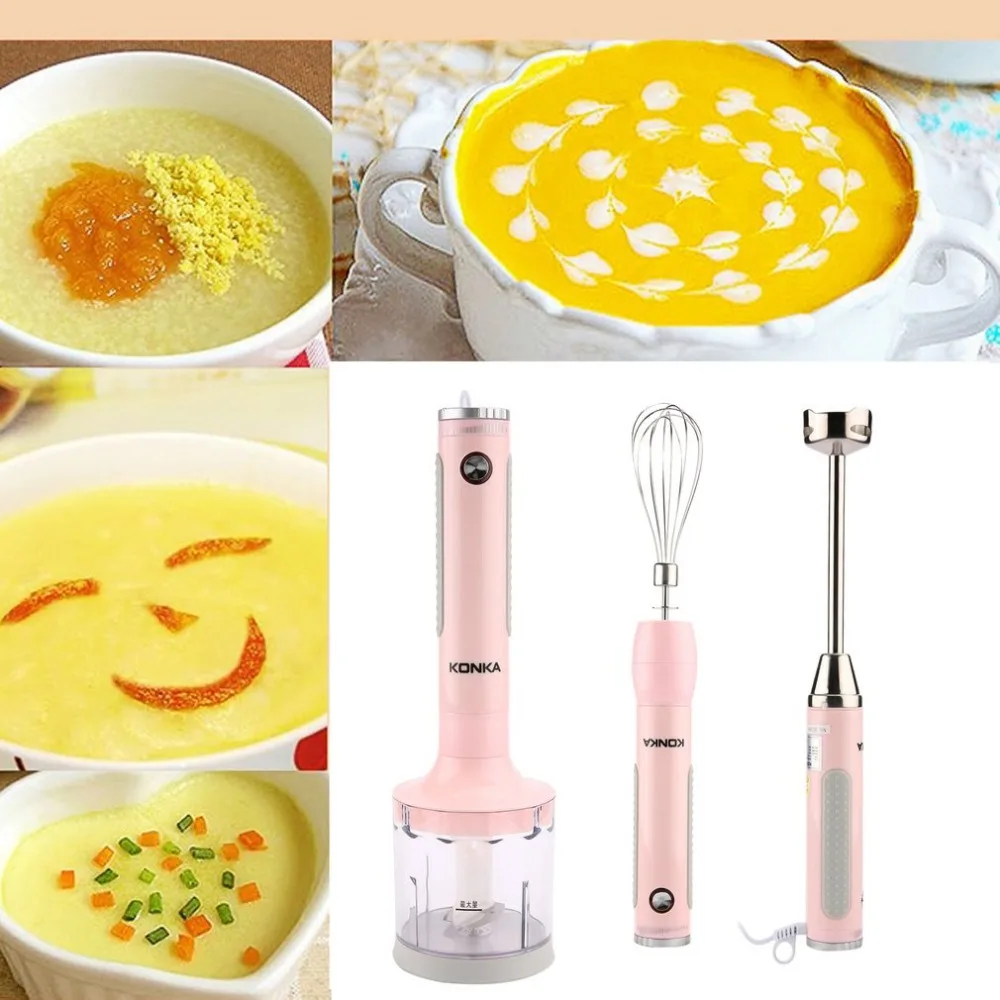 

KONKA Multifunctional Food Processor Powerful 300W Immersion Hand Blender Mixer Variable Blender Motor Kitchen Tools Egg Whisk