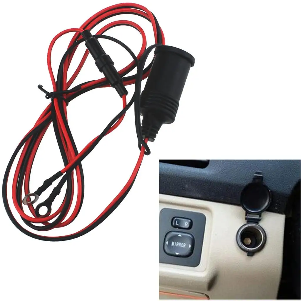 Waterproof 12 Volt Outlet Power Socket Car Truck Motorcycle Cigarette Lighter Plug with Fuse Wire
