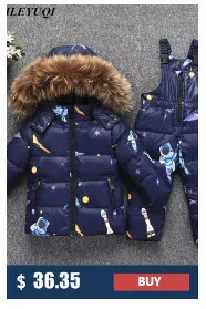 Русская зимняя одежда для новорожденных зимний комбинезон, 90% утиный пух, пуховик для девочки, пальто, парка зимний костюм для маленьких мальчиков верхняя одежда, комбинезон