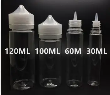 

50pcs/lot Plastic Bottle Cigarette Liquid Pen Shape PET Bottles 10ml 20ml 30ml 60ml 100ml 120ml With Tamper Caps