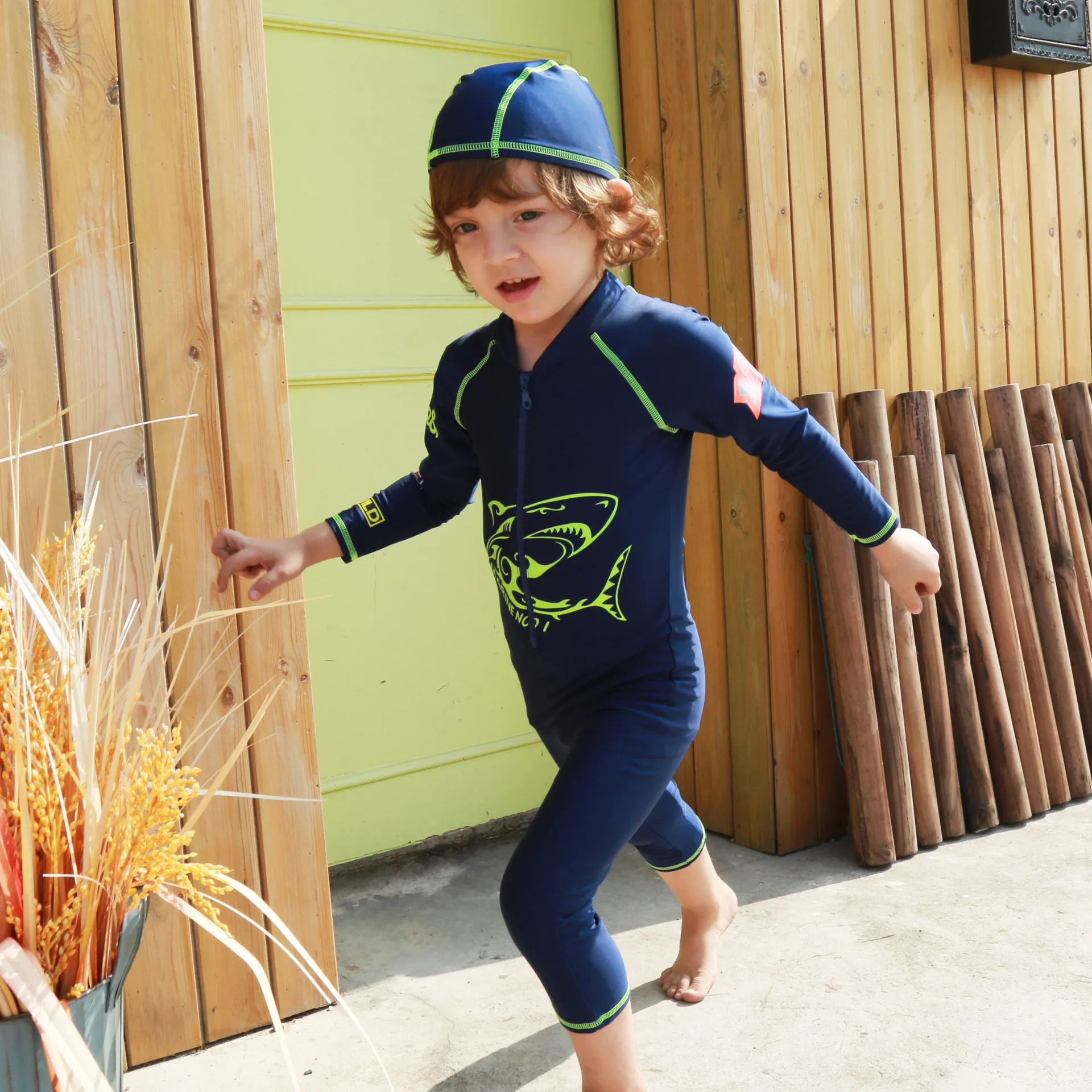 Buy Sun Protective Shark Blue Rash Guard Kids Boys