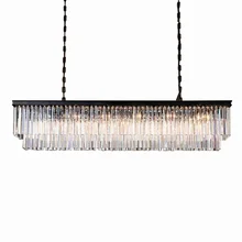 Современная прямоугольная люстра с люстрами, хрустальные люстры, люстры, подвесные светильники