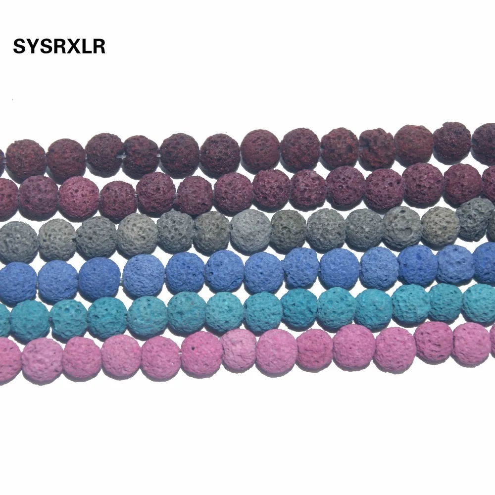 Wholesale 8 MM Natural Stone Rock Ball Colorful Volcanic Lava Round