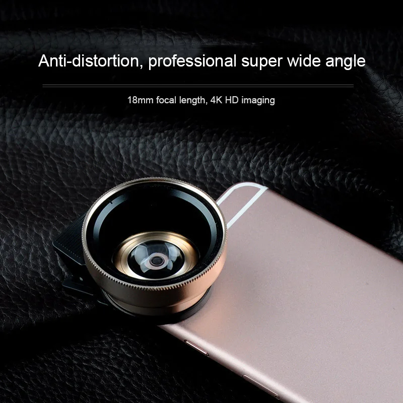 2-in-1 0.45X Wide Angle Lens 12.5X Macro Lens with Clip for Smartphone 2019