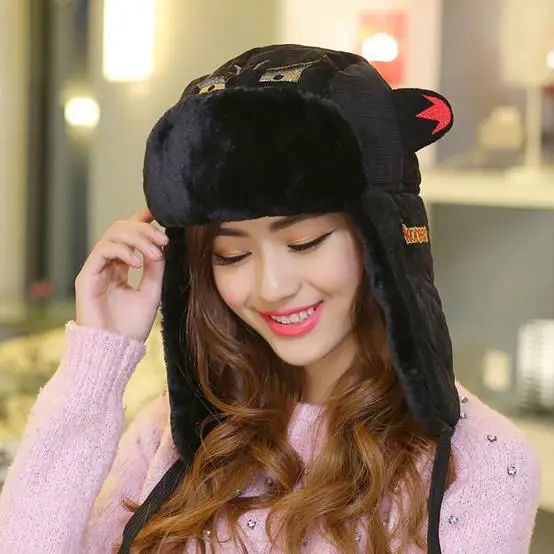 

2015 Winter Hat Ear Flap Russian Bomber Hats Faux Fur Ski Beanie Hat Cap For Women Warm Cap stocking stuffers Free shipping MZ13