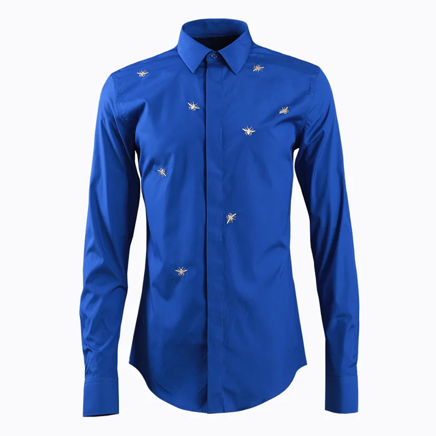 

New Arrival Fashion High Quality Kind Bumblebee Men Long Sleeve Shirt Casual Shirts Hand-painted Plus Size M L XL XXL 3XL 4XL
