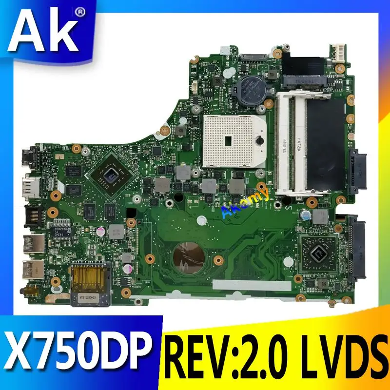 Pаспродажа AK X550DP материнских плат REV 2,0 LVDS ДЛЯ ASUS X750DP K550DP K550D X550D Материнская плата ноутбука X550DP плата X550DP материнская плата