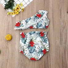 Pudcoco/Летняя Одежда для новорожденных девочек с открытыми плечами, принт банановые листья, топы с оборками и кисточками, шорты комплект из 2 предметов, летняя одежда