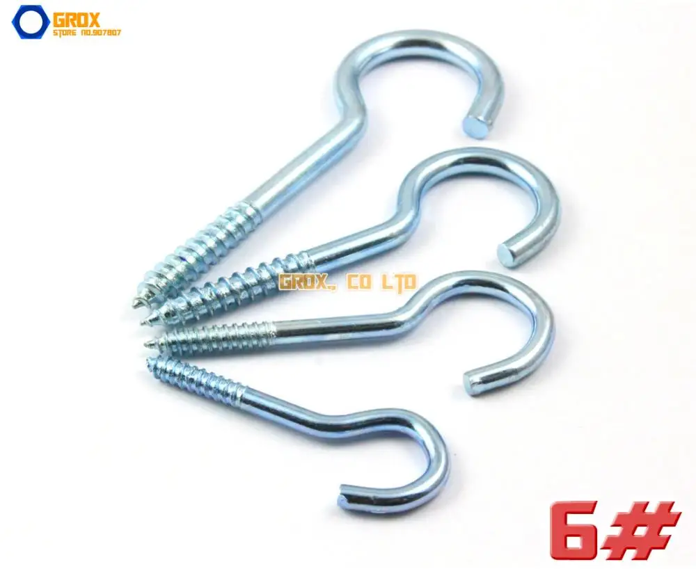 

50 Pieces 6# Eye Pin Hook Wood Screw Eyelet