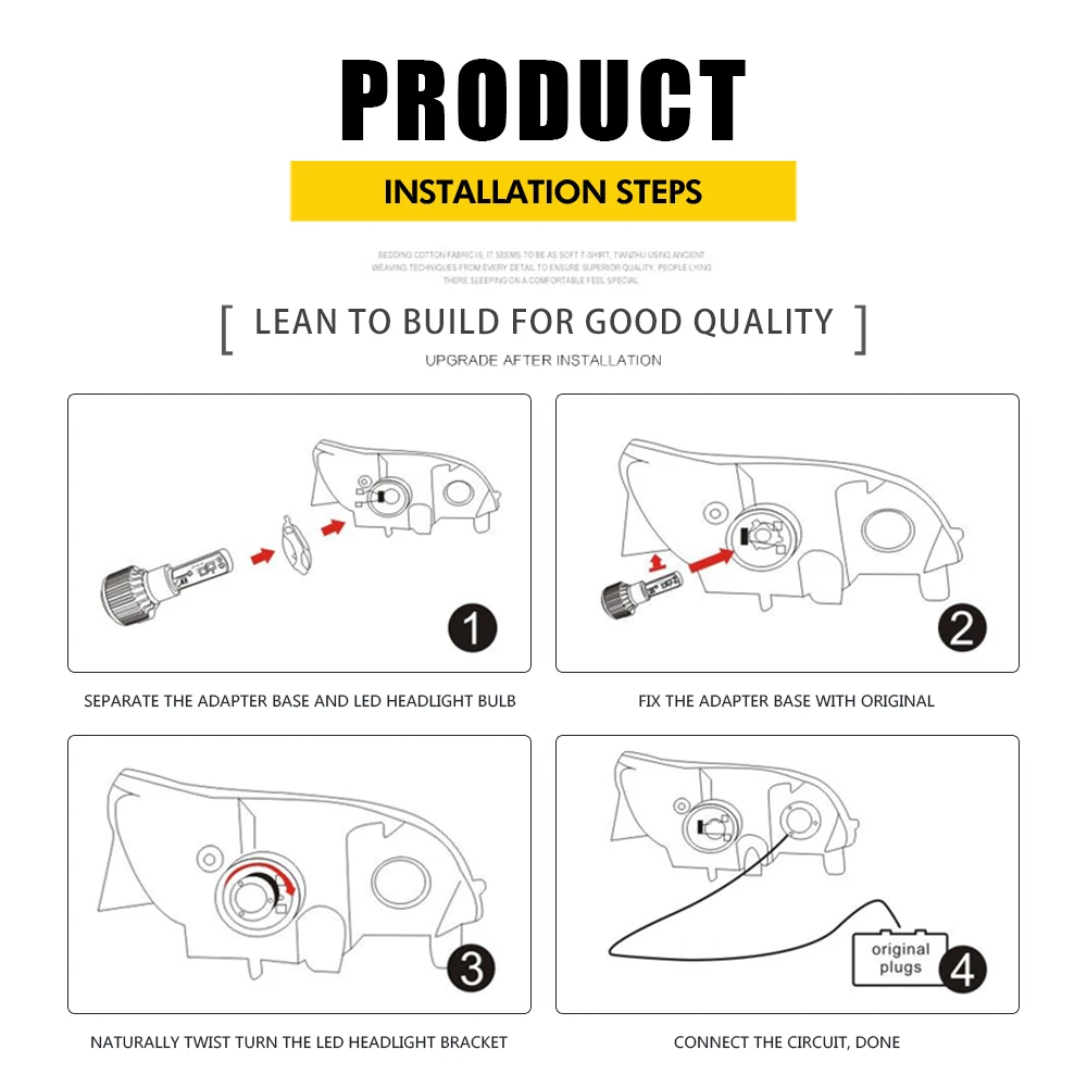 Modifygt S2R H4 led H7 H8/H9/H11 led H1 H3 9006 COB Car LED Headlight 80W 8000LM 6000K Auto car styling Led Car Lights 12v 24v