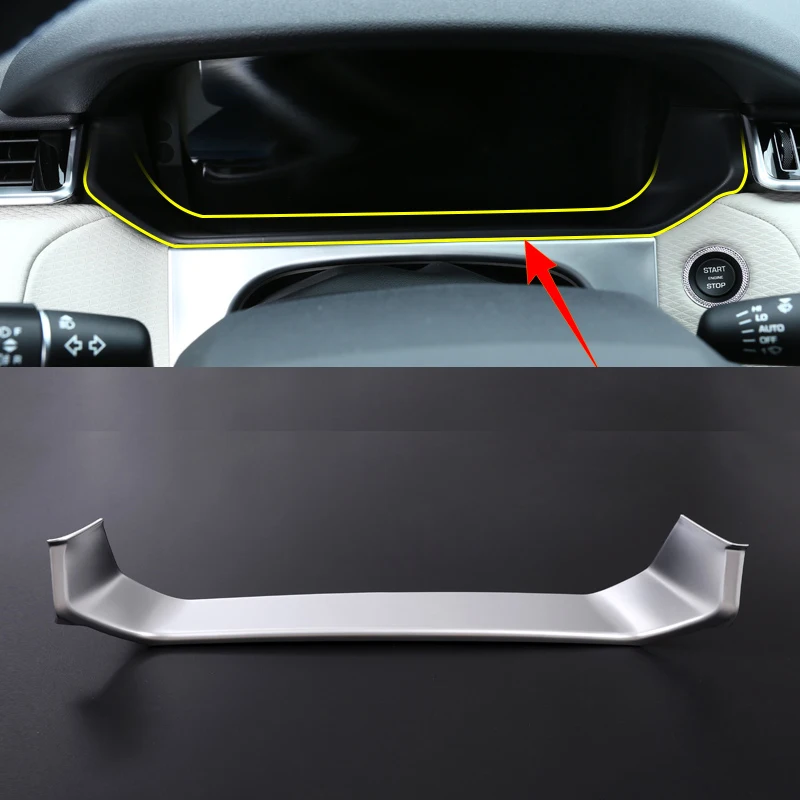 

Car Styling ABS Matt Chrome Dashboard Decoration Up Frame Cover Trim For Land Rover Range Rover VELAR 2017 Accessories
