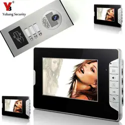 YobangSecurity дверной звонок 7 дюймов HD Видео телефонный звонок RFID Доступа Камера видеодомофон Системы 1 Камея 3 монитора