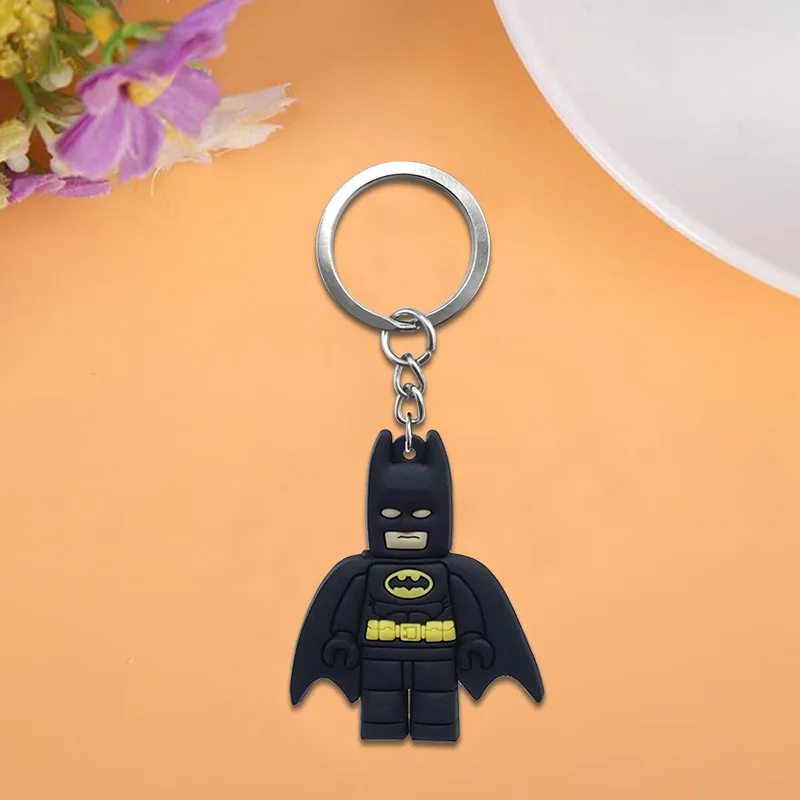 

1PCS Super Hero Cute Cartoon Keychain Key Ring Gift For Women Girls Bag Pendant PVC Figure Charms Key Chains Jewelry porte clef