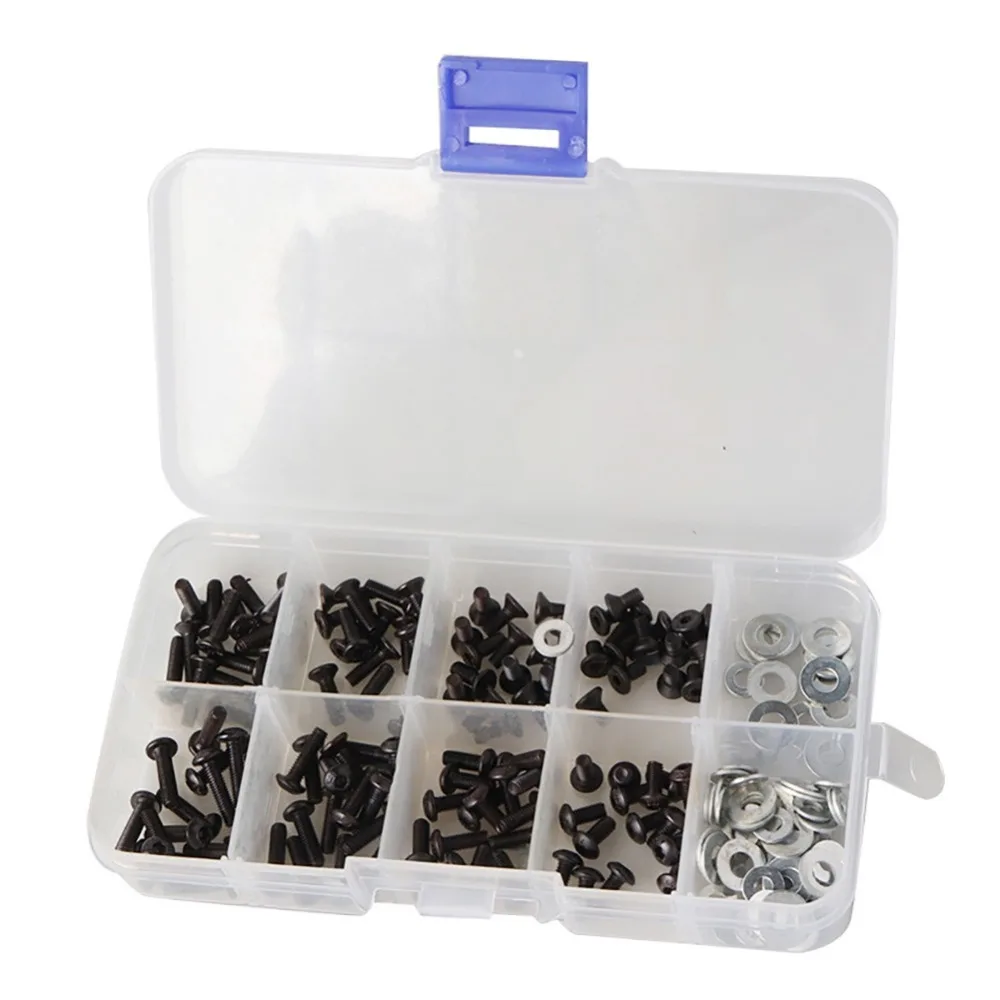 

180pcs 10.9 High-strength Screw Remote Control RC Part M3 Flat & Round Head Screws Set Accessories Box For 1/10 HSP RC Car