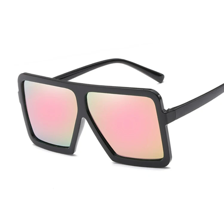 Женские квадратные солнцезащитные очки для женщин стиль Солнцезащитные очки фирменный дизайн женские очки с крупной оправой для уличных оттенков очки Oculos - Цвет линз: BlackPink