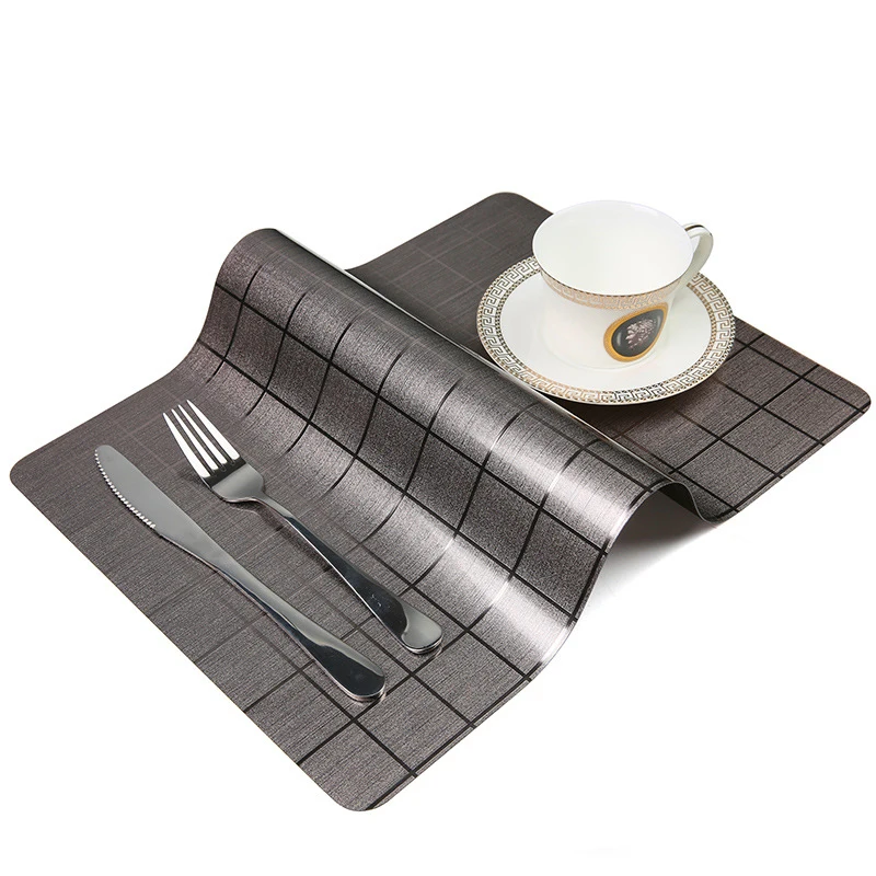LIYIMENG 4Pcslot Dinner Placemat Lattice Satin Finish Pvc Table Mat Pads Coasters Waterproof Chicken Pad Slip-Resistant Pad2