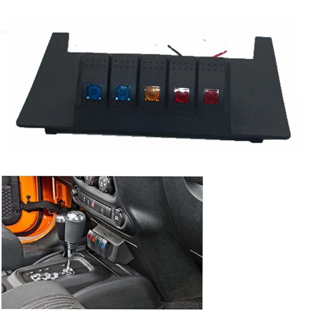 

Yait for 2011 to 2015 Jeep Wrangler JK 2/4WD Automatic Lower Switch Panel With 5 Rocker Style Switches for Jeep JK Wrangler