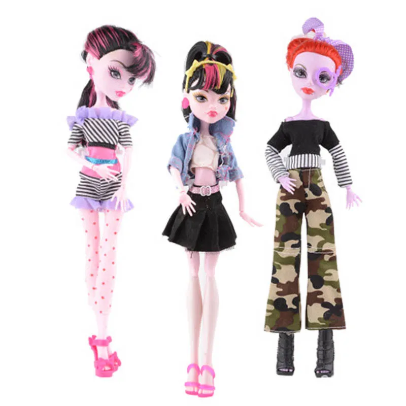 7 шт./лот, модная одежда, платья для куклы Monster High, платья для вечеринок, Vestidos, Повседневная Одежда для куклы детские игрушки Monster High