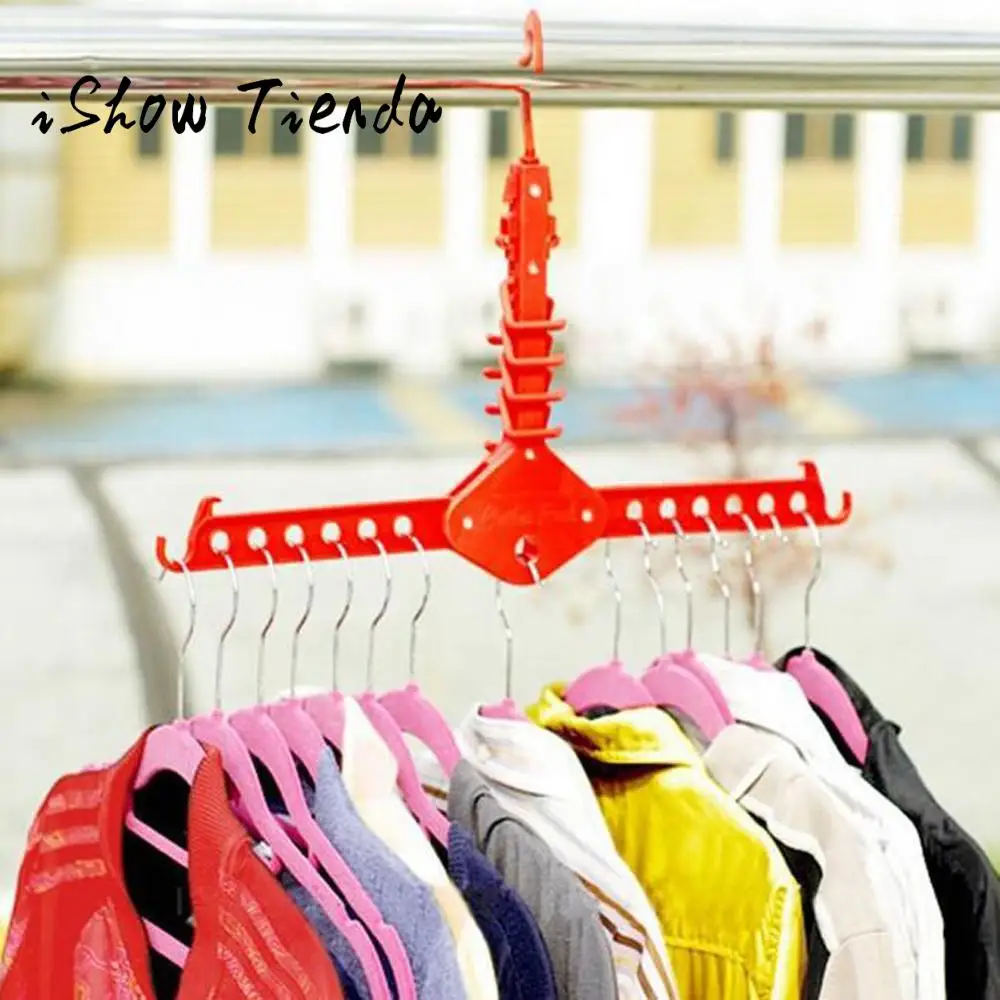 New Quality 2017 4 Colors Dual Hanger Clothes Folding Hanger Rack Coat