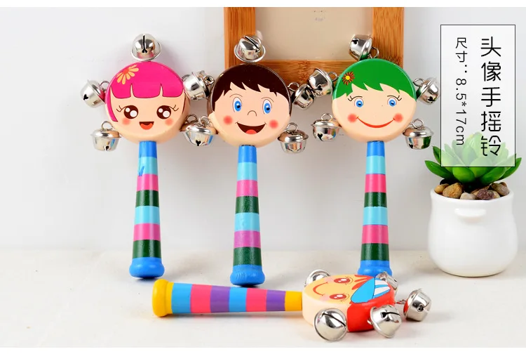 Новое поступление, деревянная погремушка-колокольчик, звуковая игрушка, музыкальный инструмент, подарок для ребенка, детские игрушки для развлечения - Цвет: Зеленый