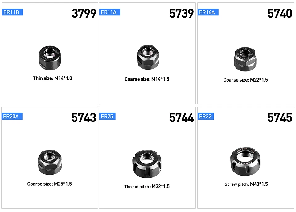 HUHAO 1 шт. Высокоточный гравировальный станок с ЧПУ гайка ER крепеж Шпиндельный инструмент Аксессуары ER Зажимная гайка(ER Зажимная гайка только