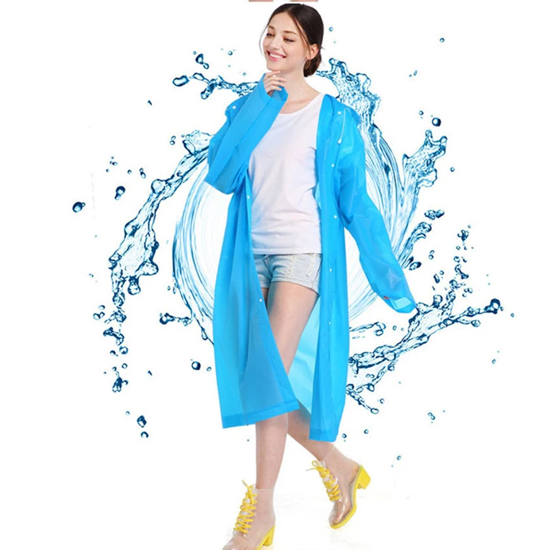 

1PCS Fashion EVA Adult Raincoat Emergency Thickened Waterproof Women Rain Coat Poncho Hiking Camping Rainwear Suit Unisex