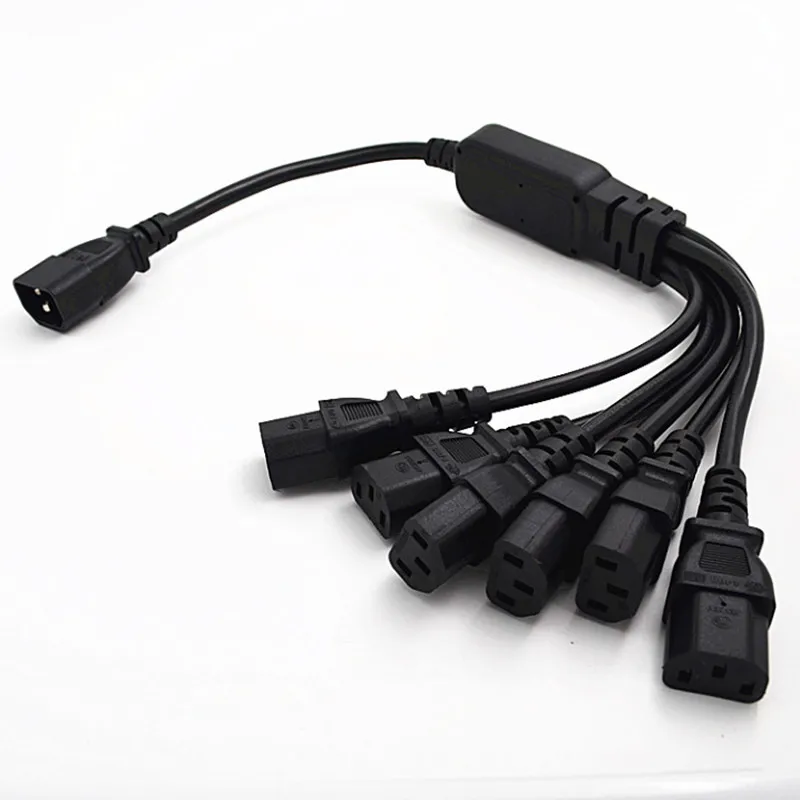 

IEC 60320 C14 Plug to 6 Ways C13 Output Y Type Splitter Power Cord,C14 to C13 6ways output,60cm Lenght