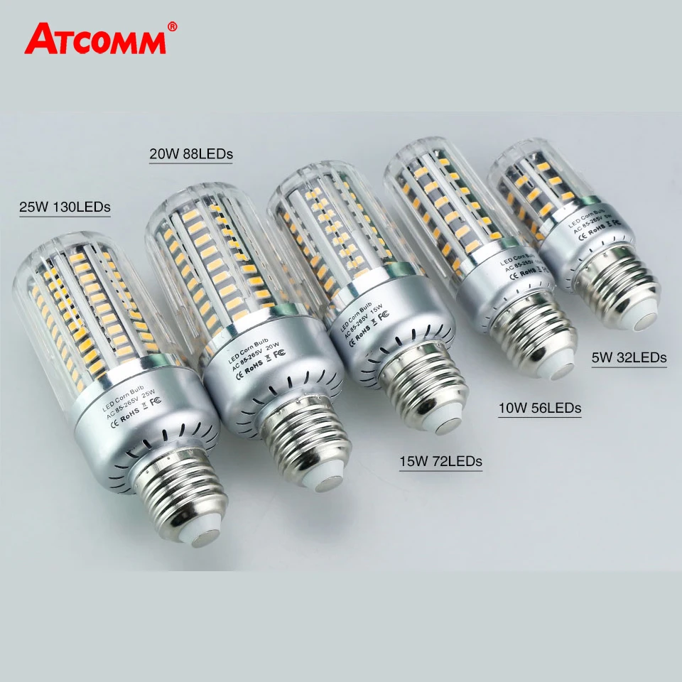 

E12 E14 E27 LED Corn Bulb 5W 10W 15W 20W 25W SMD 5736 High Lumen Ampoule LED E27 E14 Diode Light Lamp Flicker-Free 85-265V