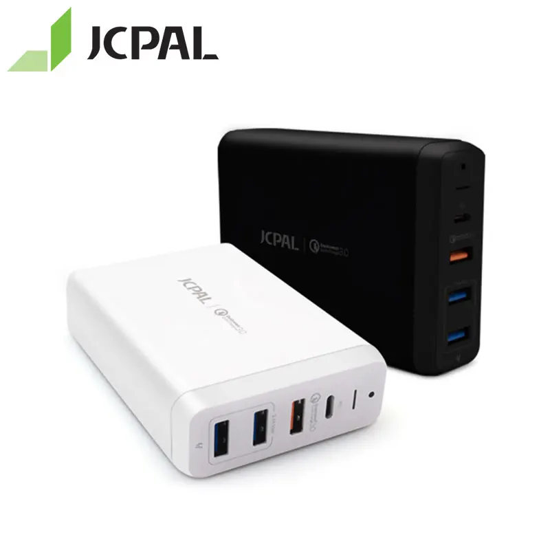 

JCPAL USB-C PD Charger Multiport Desktop Laptop Charger 60W Type-C Power Delivery Port 18W QC3.0 Port Dual USB-A Ports