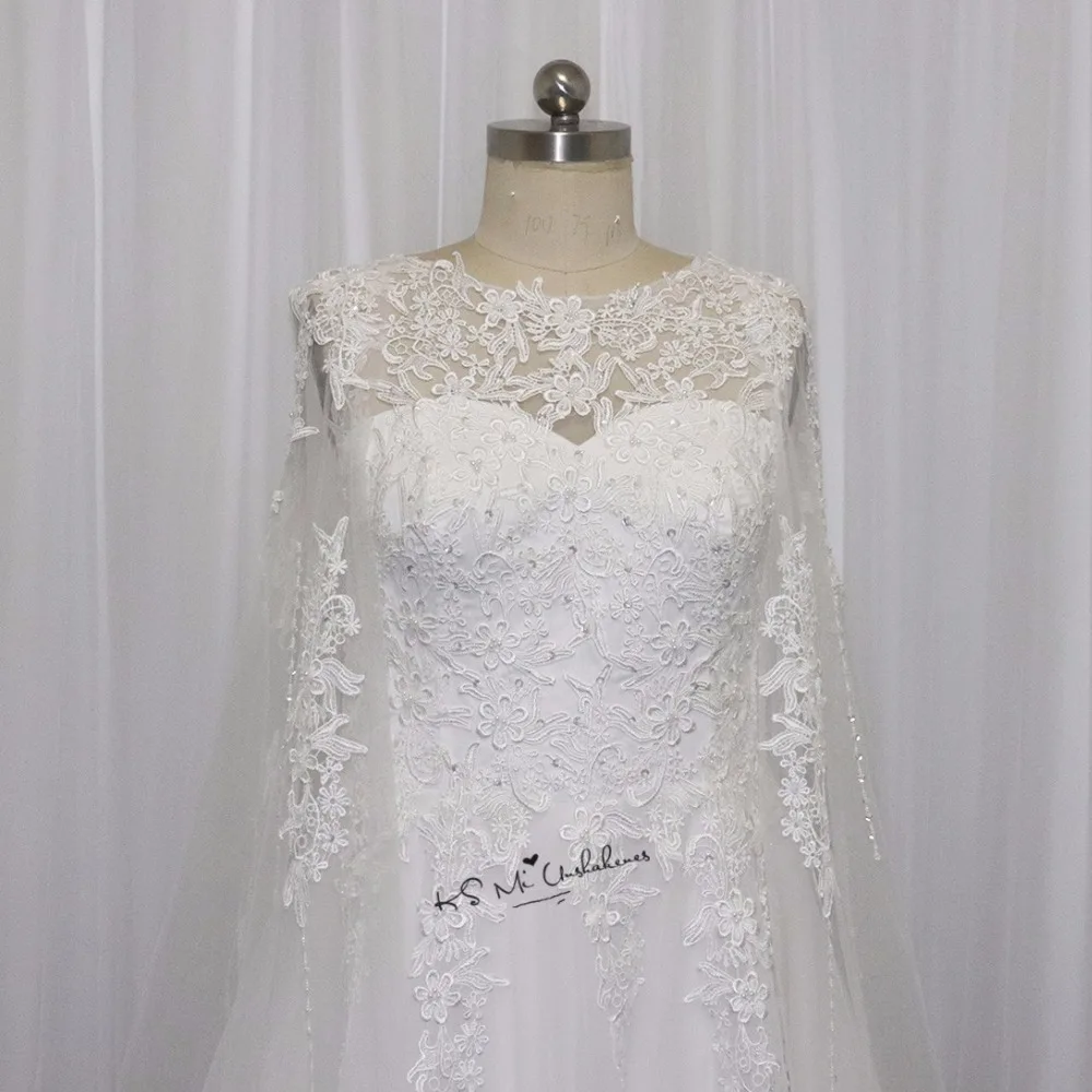 Hochzeitskleid Simple Cheap A Line Wedding Dress Lace With Cape