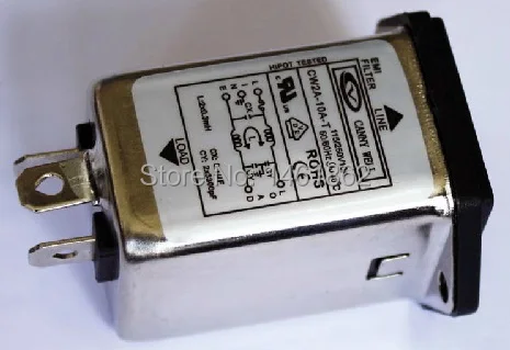 CW2A 10A T Мощный фильтр EMI шумовой с предохранителем 1A 3A 6A 115V 250V UL cUL VDE и RoSH CANNY|filter