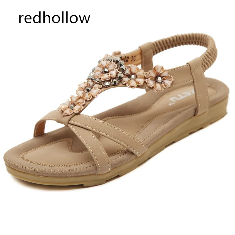 

2019 Summer Sandals Women Shoes Comfort Summer Bohemia Flower Flat Women Shoes Beach Sandalias Mujer Fashion Flat Sandals