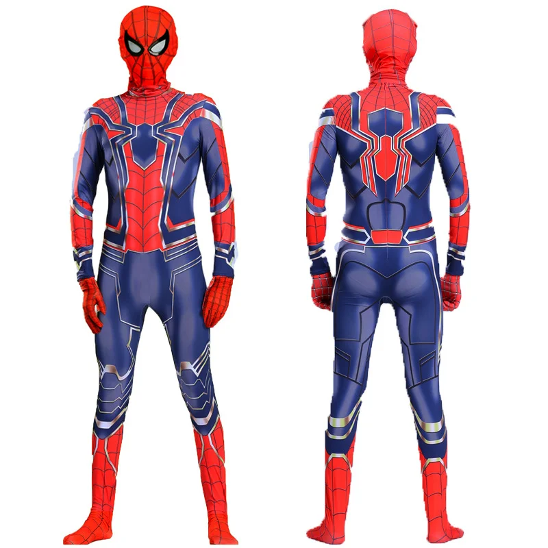 

2019New Kids Spider-Man Jumpsuit Spiderman Homecoming Adult Spiderman Mask Costume Bodysuit Suit Halloween Party Cosplay Costume