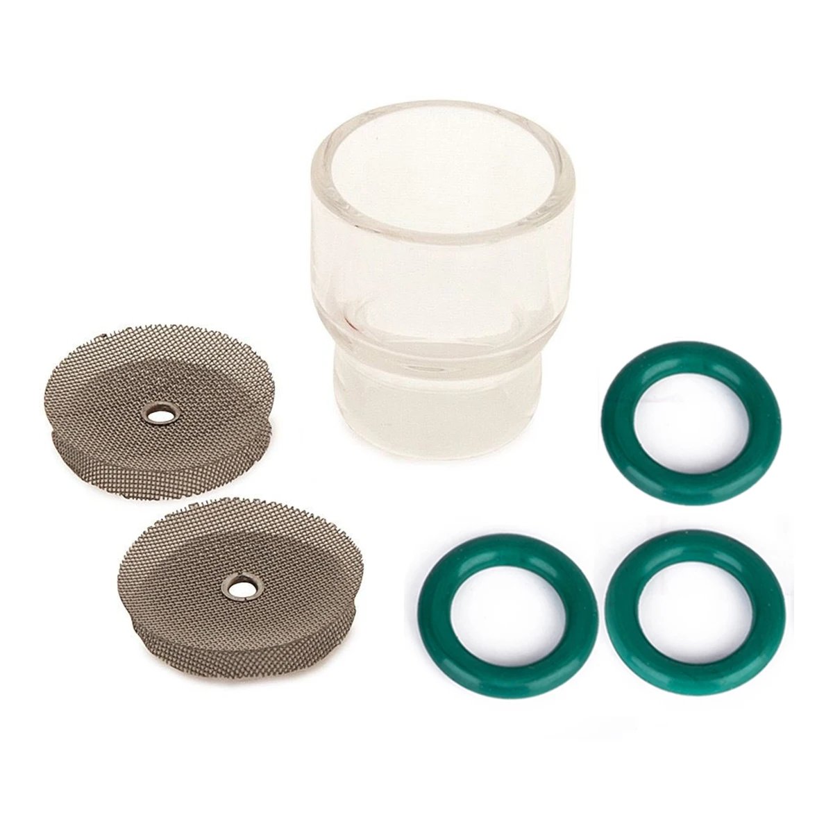 New Pyrex Welding Cup for WP-9/17 Tig Torches Gas Lens 1.6mm and 2.4mm #12 Size Mayitr Pyrex Cup Tig Welding Kit with Filters