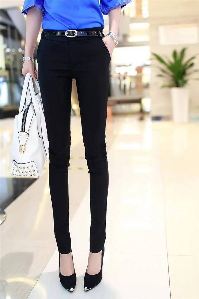 AIYANGA эластичная ткань конфетных цветов брюки средняя талия офисные женские брюки женские летние шаровары карандаш брюки женские