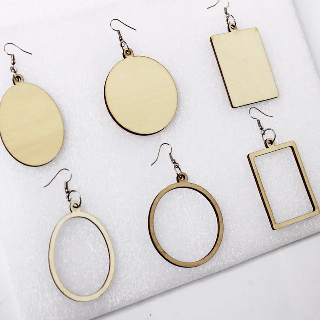 Wholesale Unfinished Wooden Earrings Fashion Style Shape Vintage
