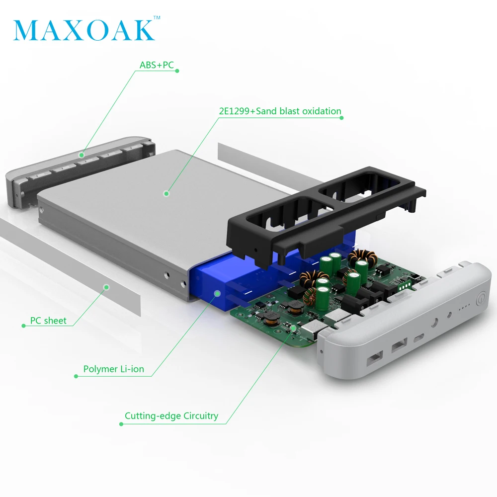  MAXOAK K3 banco de potencia Original ordenador portátil tipo-C 5 V/9 V/12 V 3A universal cargador d