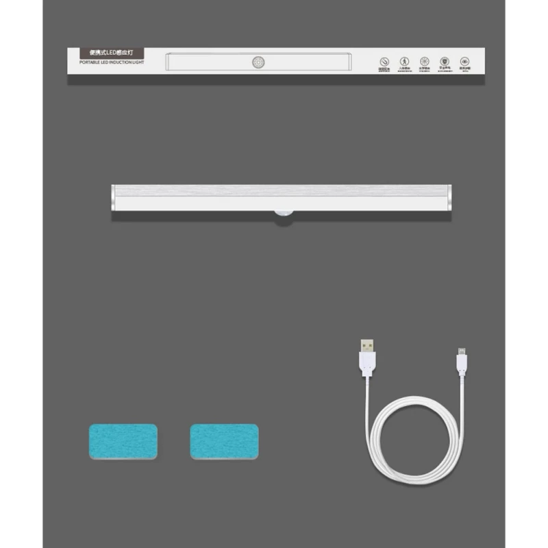  Portable Motion Sensing Led Light Bar Wireless Cabinet Light Bathroom Kitchen Corridor Garage Stair - 33027074779