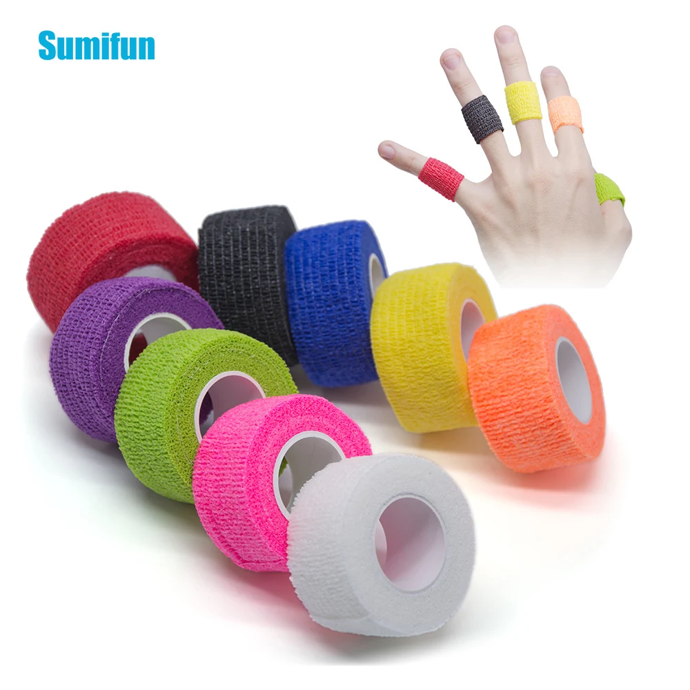 Sumifun 4 шт цветной нетканый самоклеящийся эластичный бандаж 2 5*450 см спортивный