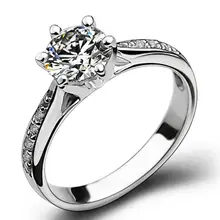 Venda quente Anéis Para As Mulheres AAA Zircão Branco Cúbicos 6 jewerly New Trendy anel de Cristal elegante dos anéis de Casamento Do Sexo Feminino/ 7/8/9/10 tamanho(China)