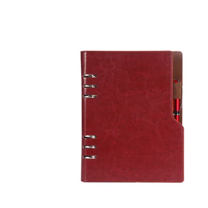 Записная книжка A5 B5, кожаный блокнот, ежедневник на год,, спиральный ежедневник, личный дневник, органайзер, карманный органайзер для канцелярских принадлежностей - Цвет: wine red