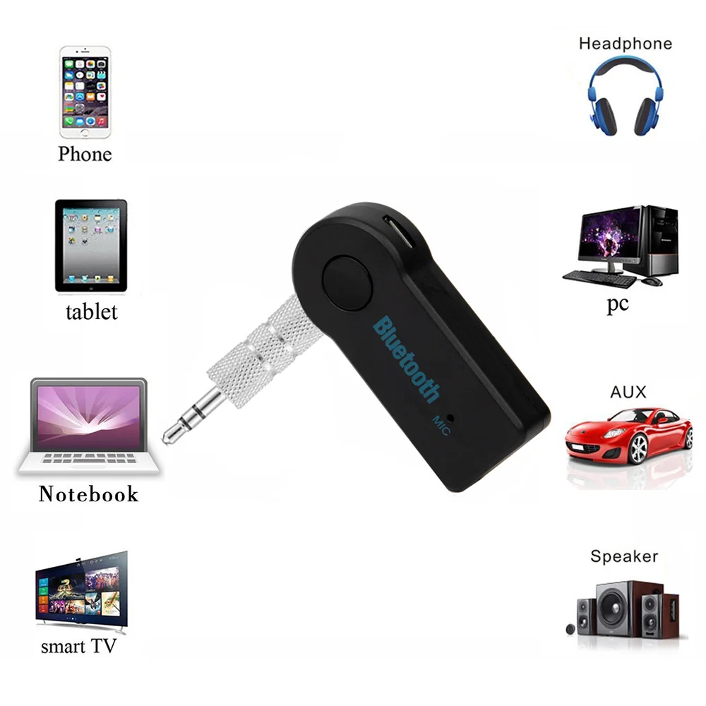Vexverm 3.5mm Jack Aux Handsfree Wireless Car Bluetooth Receiver Kit Adapter For Headphone MP3 Music Audio Reciever Adapter Z35