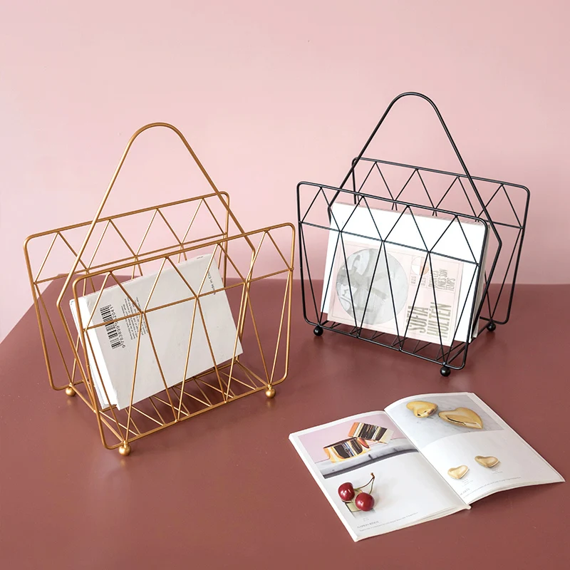 المعادن الزخرفية مزرعة حامل المجلات و المنظم بن-رف قائم ل والمجلات والكتب والصحف ، أقراص في مكتب