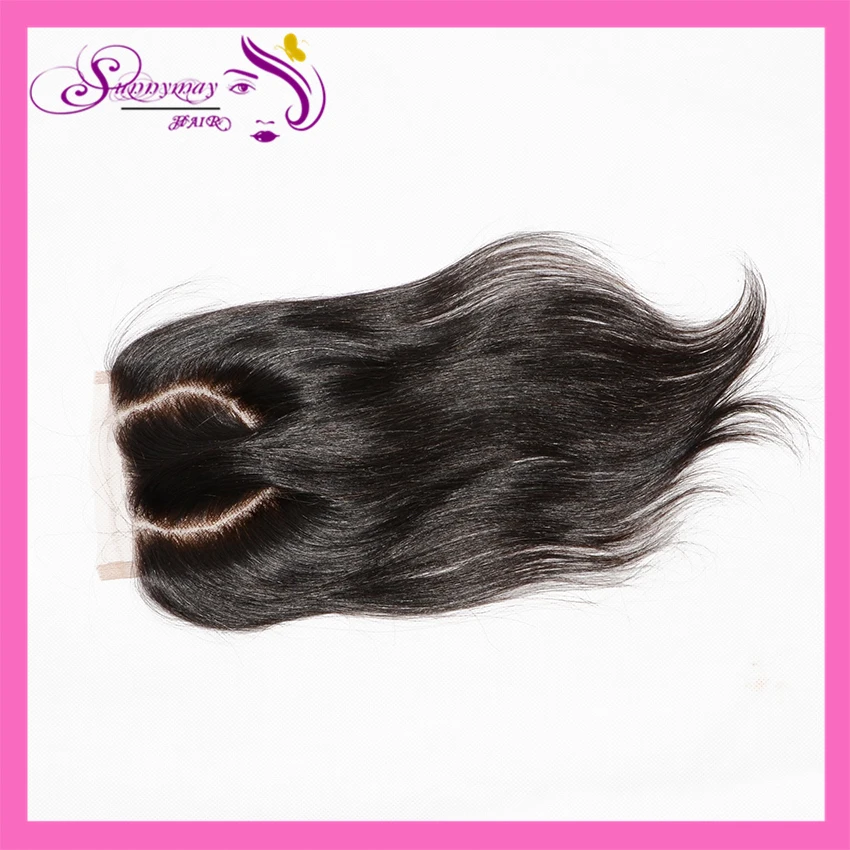 

2015 New Style Virgin Peruvian Hair Closure Special 2 Curved Way Part Top Human Hair  Lace Closure In Stock Free Shipping