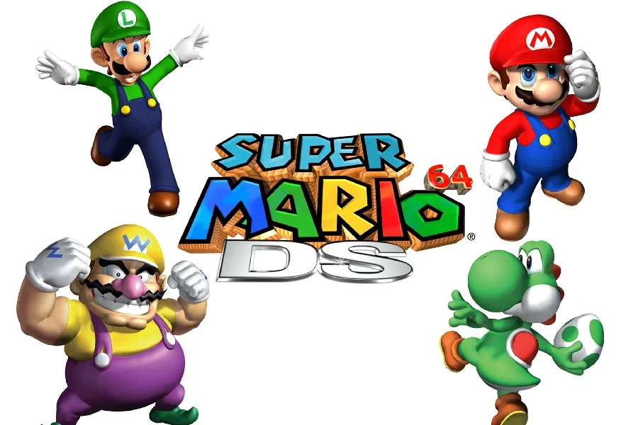 DIY frame Cartoon Super Mario 64 DS Game Poster Fabric Silk Wario