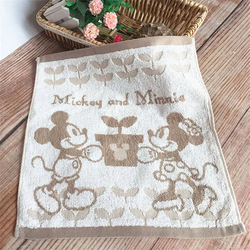 Disney хлопок Микки и Минни Маус платок лето дети мальчик девочка взрослых мультфильм полотенце путешествия полотенце мягкое лицо полотенце для рук 35x35 см - Цвет: Mickey Mouse-2