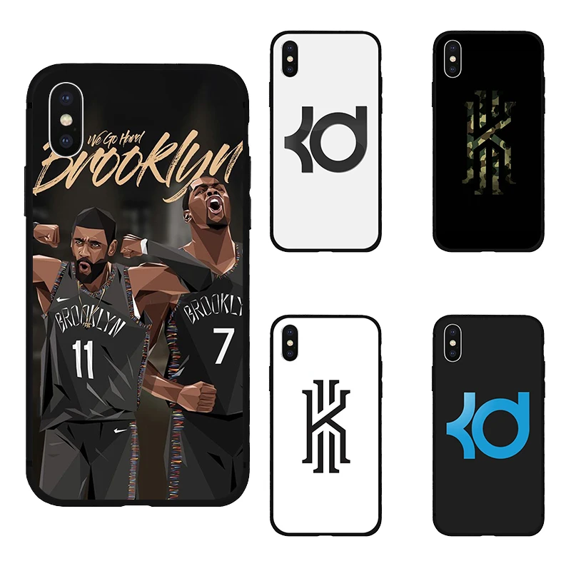 

Kevin Durant Kyrie Irving Black soft TPU Cover Phone Case for iPhone 8 7 6 6S Plus X XS XR MAX 5 5S SE