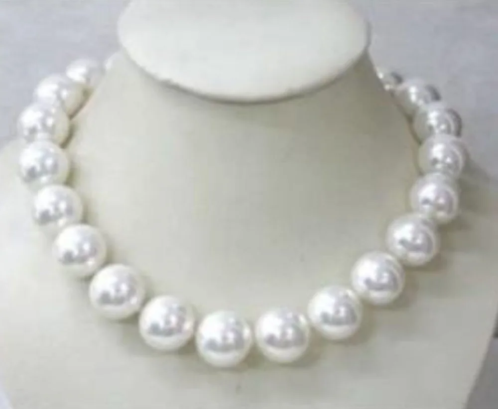 

Gorgeous 18mm AAA white shell pearl necklace 18"@^Noble style Natural Fine jewe FREE SHIPPING