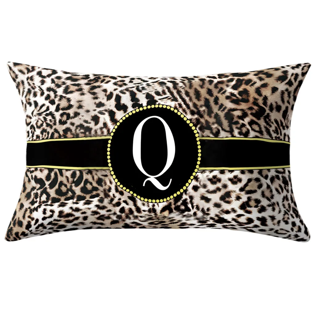 Gajjar геометрический минималистичный Английский алфавит узор наволочка для диванной подушки персиковый бархат декоративная наволочка для подушки - Цвет: Q